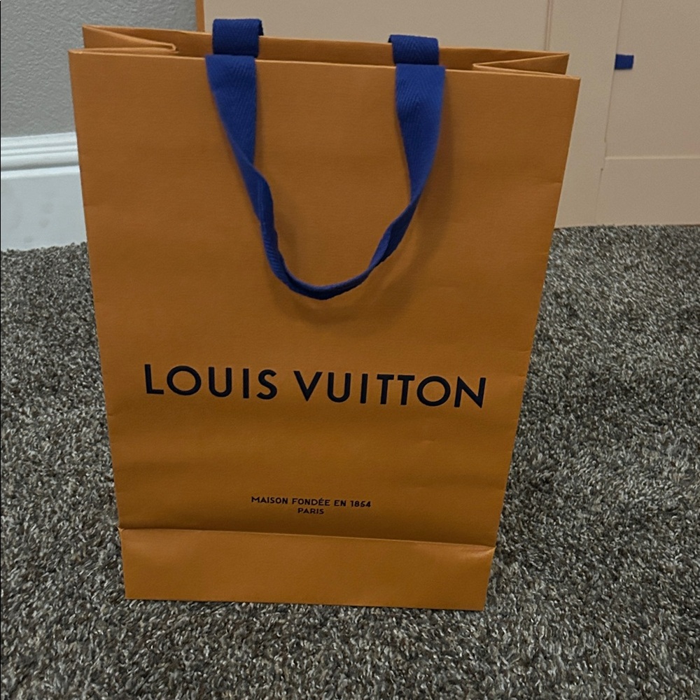 Louis Vuitton Tangerine Bag with Indigo Handles